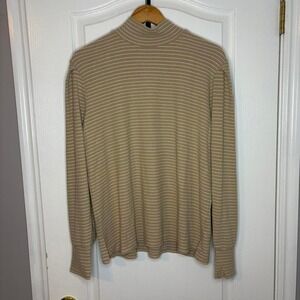 Mock Neck sweater cream‎ and tan